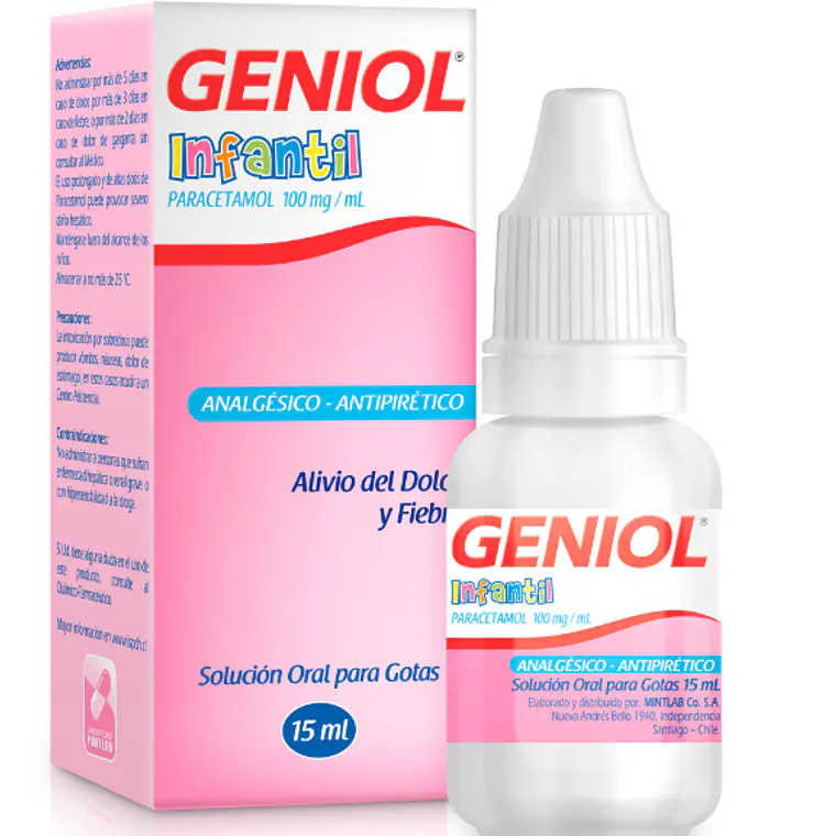 Geniol Infantil Paracetamol 100 mg / ml 15 ml. 1