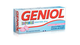 Geniol Infantil Paracetamol 80 mg 16 Comprimidos masticables.