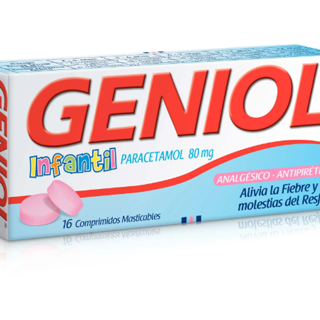 Geniol Infantil Paracetamol 80 mg 16 Comprimidos masticables. 1