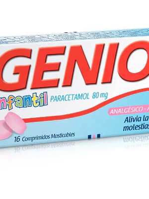 Geniol Infantil Paracetamol 80 mg 16 Comprimidos masticables.