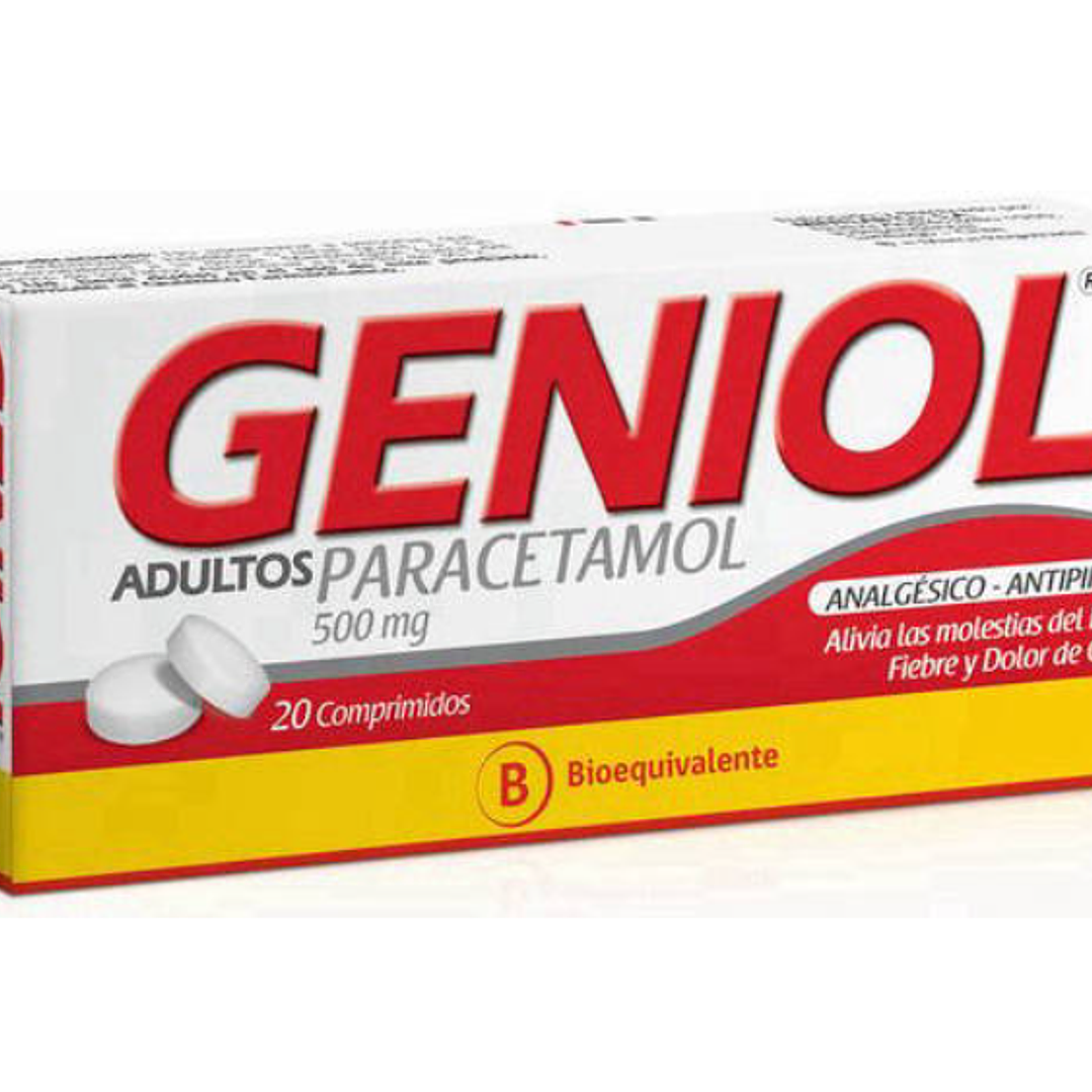 Geniol Adultos (B) Paracetamol 500 mg 20 Comprimidos. 1