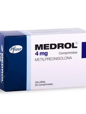 Medrol Metilprednisolona 4 mg 20 Comprimidos.