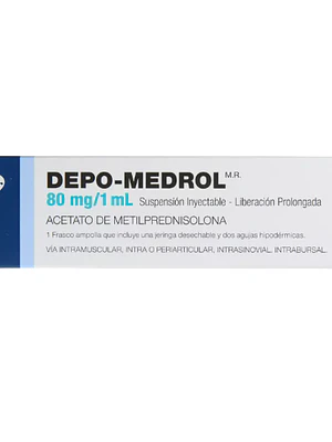 Depo-Medrol Acetato de Metilprednisolona 80 mg 1 Frasco ampolla.
