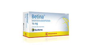 Betina (B) Betahistina 16 mg 30 Comprimidos.