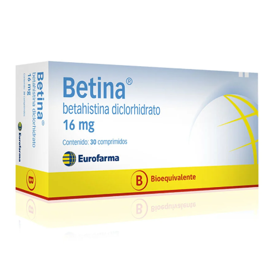 Betina (B) Betahistina 16 mg 30 Comprimidos. 1