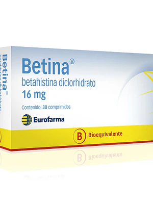 Betina (B) Betahistina 16 mg 30 Comprimidos.