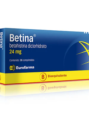 Betina (B) Betahistina 24 mg 30 Comprimidos.