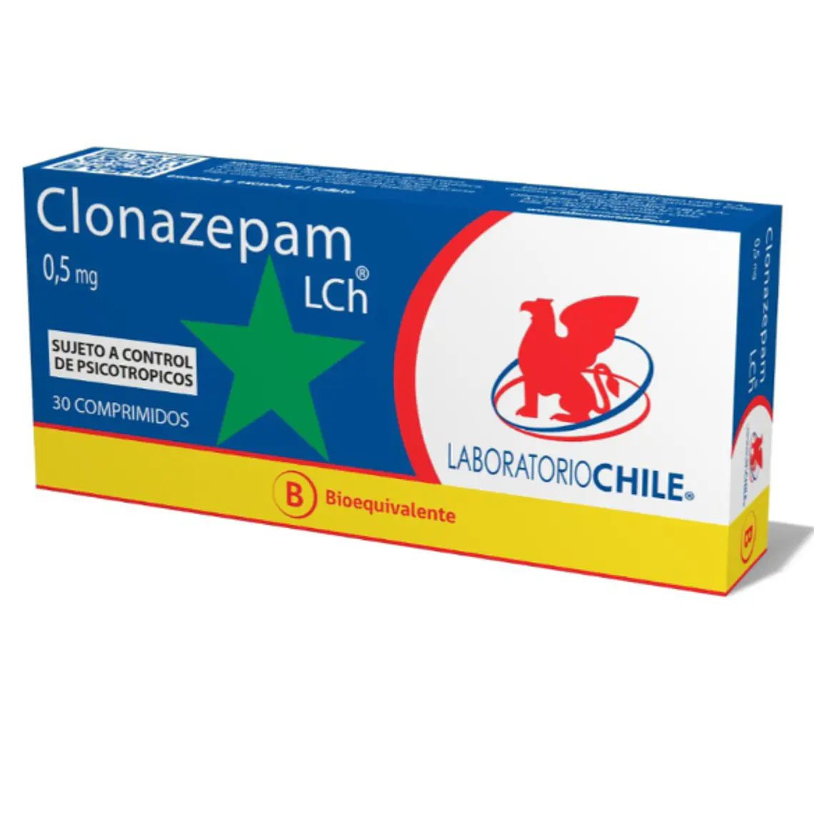 Clonazepam (B) 0,5 mg 30 Comprimidos. Medicamento controlado, venta presencial 1