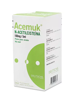 Acemuk N-Acetilcisteína 100 mg/5 ml Jarabe 100 ml.
