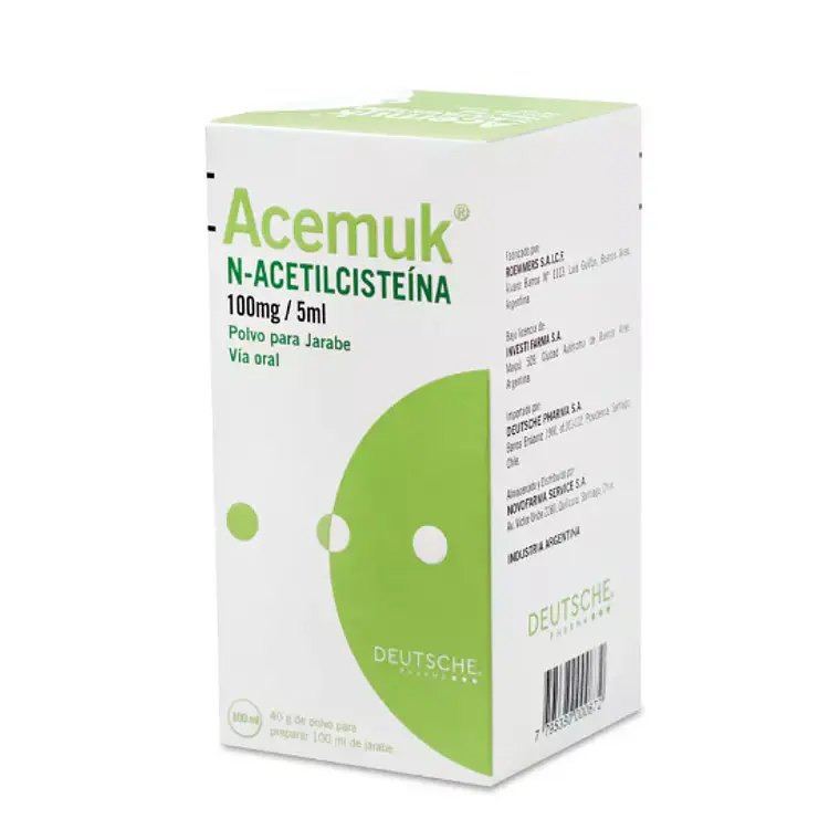 Acemuk N-Acetilcisteína 100 mg/5 ml Jarabe 100 ml. 1