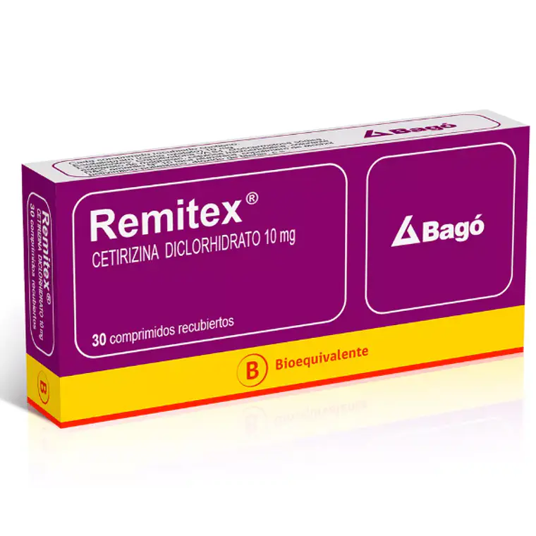 Remitex (B) Cetirizina 10 mg 30 Comprimidos recubiertos. 1