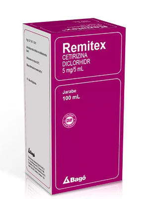 Remitex (B) Cetirizina 5 mg / 5 ml Jarabe 100 ml.