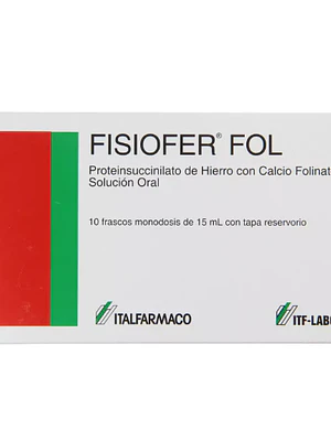 Fisiofer Fol Folinato Cálcico, Proteinsuccinilato de hierro 10 Frascos.