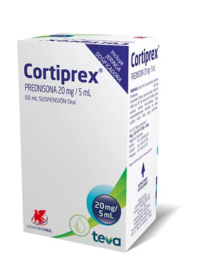 Cortiprex Prednisona 20 mg /5 ml Jarabe 60 ml.