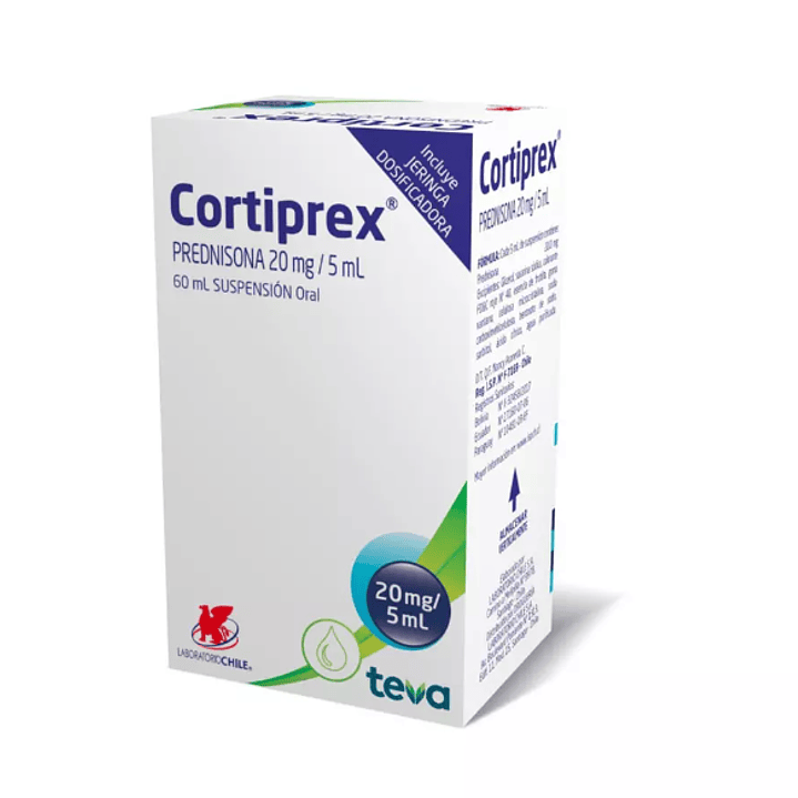 Cortiprex Prednisona 20 mg / 5 ml Jarabe 60 ml. 1