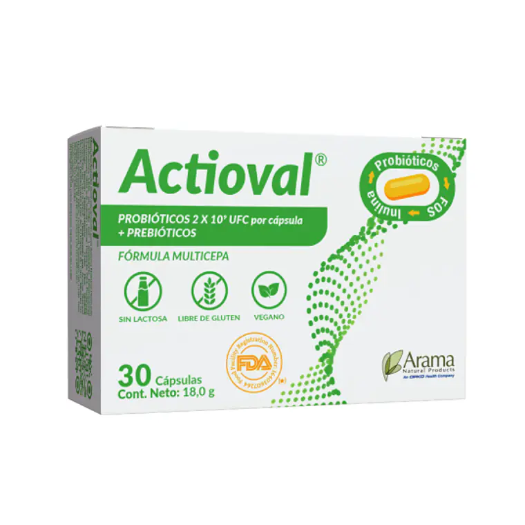 Actioval Probióticos + Prebióticos 30 Cápsulas. 1