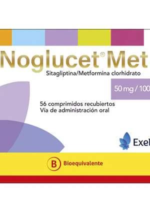Noglucet Met (B) 50/1000 mg 56 Comprimidos recubiertos.
