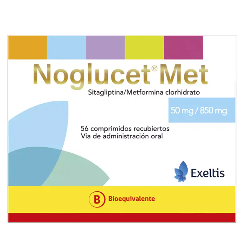 Noglucet Met (B) Sitagliptina, Metformina 50/850 mg 56 Comprimidos. 1