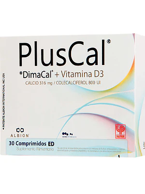 PlusCal Vitamina, Calcio 30 Comprimidos.