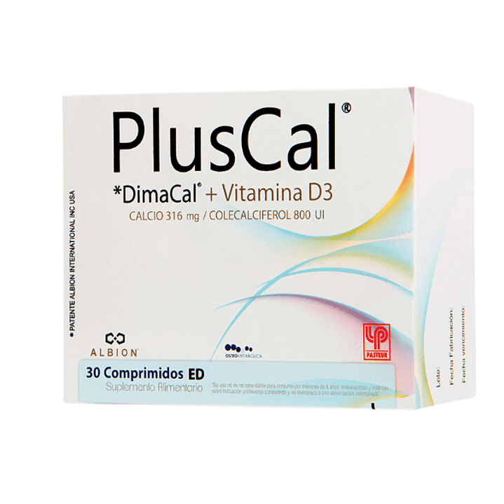 PlusCal DimaCal+Vitamina D3 30 Comprimidos. 1