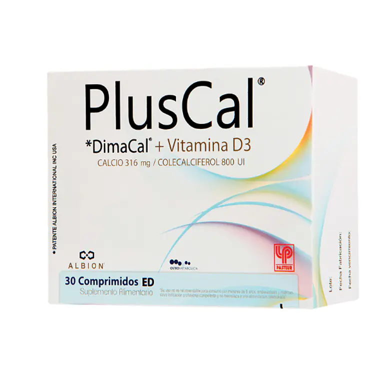 PlusCal Vitamina, Calcio 30 Comprimidos. 1