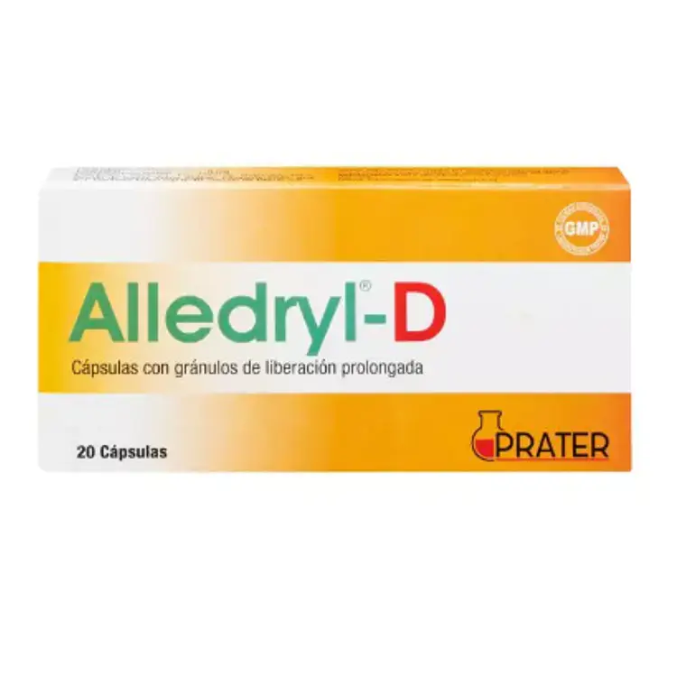 Alledryl-D Loratadina, Pseudoefedrina 20 Cápsulas. 1