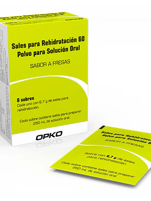Sales de Rehidratacion 60 Polvo para solución oral 8 Sobres.