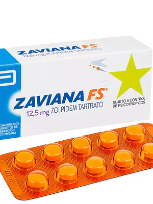 Zaviana FS Zolpidem 12,5 mg 30 Comprimidos. Medicamento controlado, venta presencial