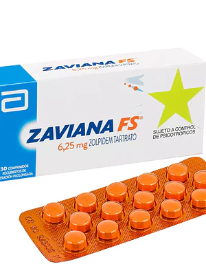 Zaviana FS Zolpidem 6,25 mg 30 Comprimidos. Medicamento controlado, venta presencial