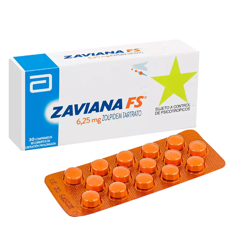 Zaviana FS Zolpidem 6,25 mg 30 Comprimidos. Medicamento controlado, venta presencial 1