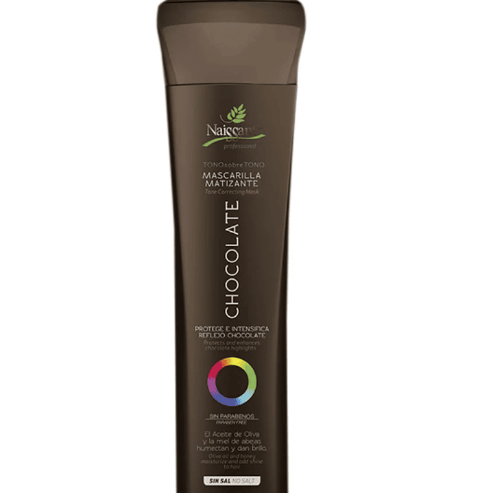 Mascarilla matizante capilar Chocolate tono sobre tono sin sal 300 ml. Naissant. 1