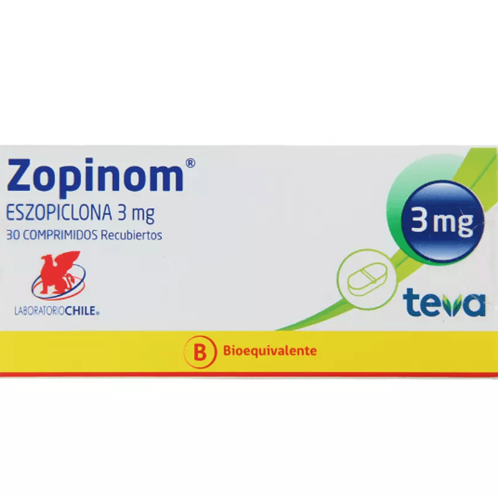 Zopinom (B) Eszopiclona 3 mg 30 Comprimidos recubiertos. 1