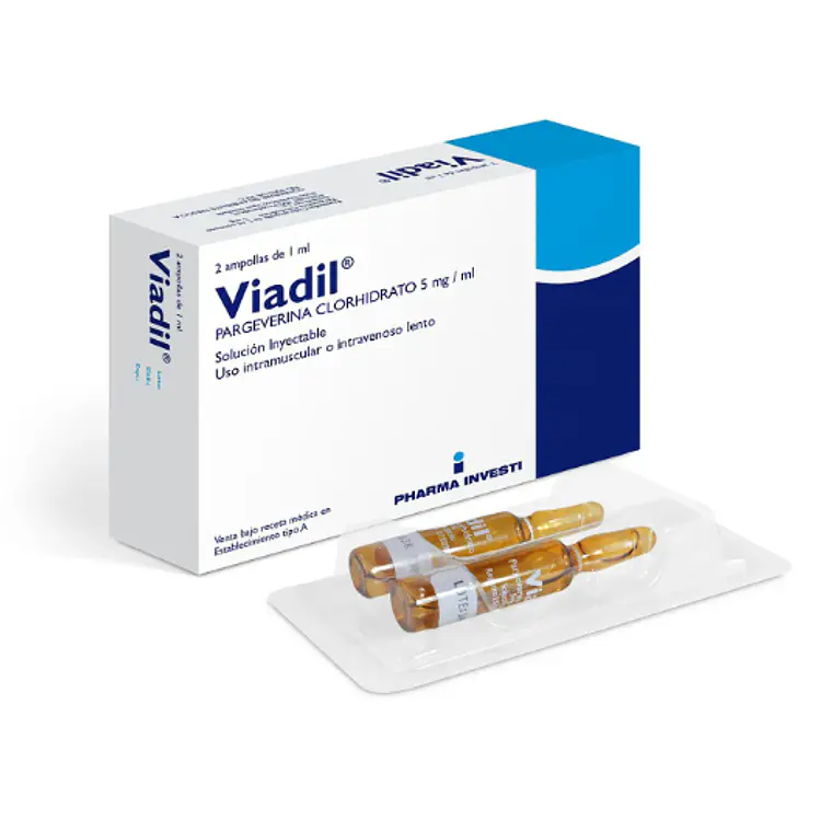 Viadil Pargeverina 5 mg/ml Solución inyectable 2 Ampollas. 1