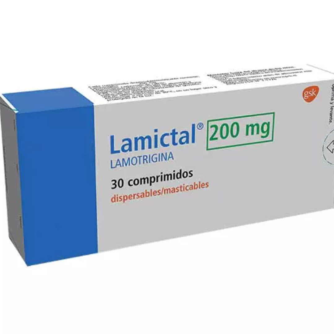 Lamictal Lamotrigina 200 mg 30 Comprimidos masticables. 1