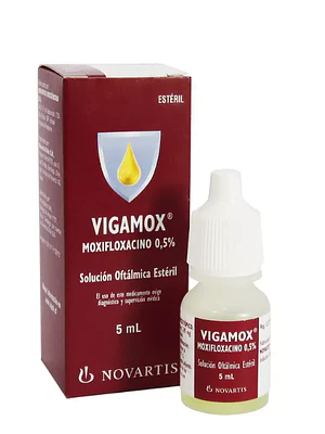 Vigamox Moxifloxacino 0,5 % Solución oftálmica 5 ml.