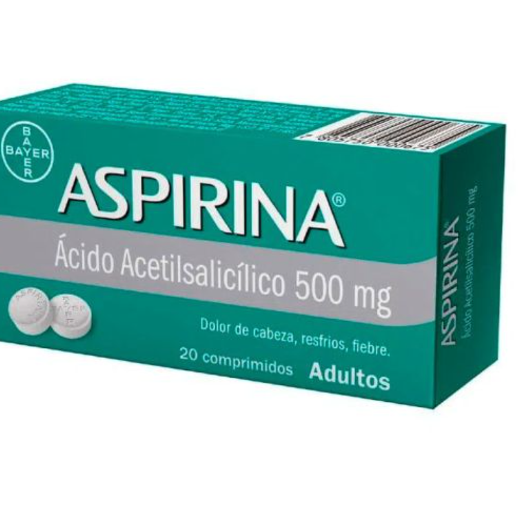 Aspirina 500 mg 20 Comprimidos. 1