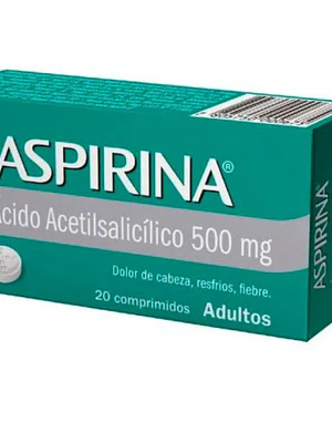 Aspirina Ácido acetilsalicílico 500 mg 20 Comprimidos.