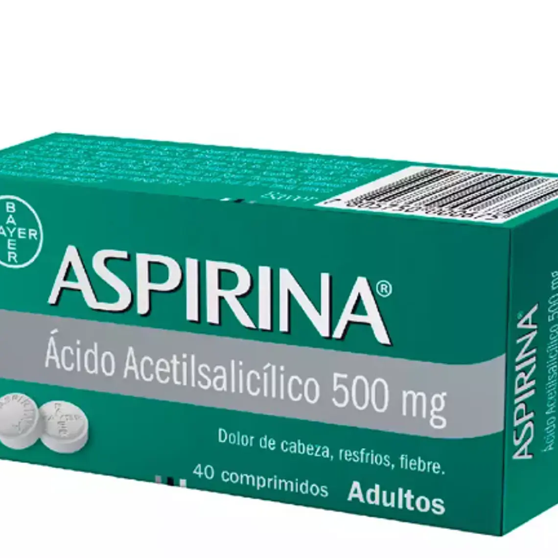 Aspirina 500 mg 40 Comprimidos. 1