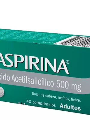 Aspirina 500 mg 40 Comprimidos.