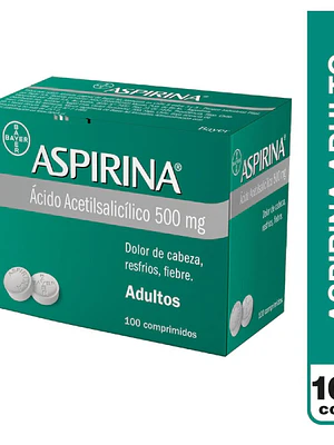 Aspirina 500 mg 100 Comprimidos.