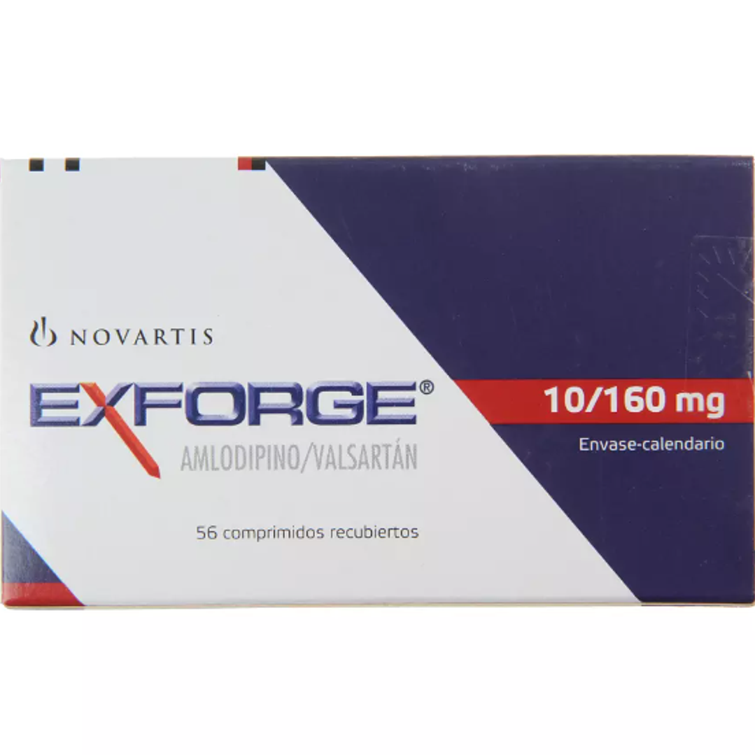 Exforge 10/160 mg Amlodipino / Valsartán 56 Comprimidos recubiertos. 1