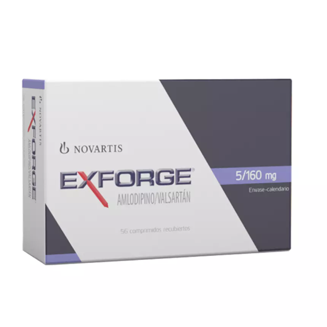 Exforge 5/160 mg Amlodipino / Valsartán 56 Comprimidos rcubiertos. 1