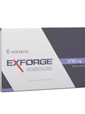 Exforge Amlodipino, Valsartán 5/160 mg 56 Comprimidos.