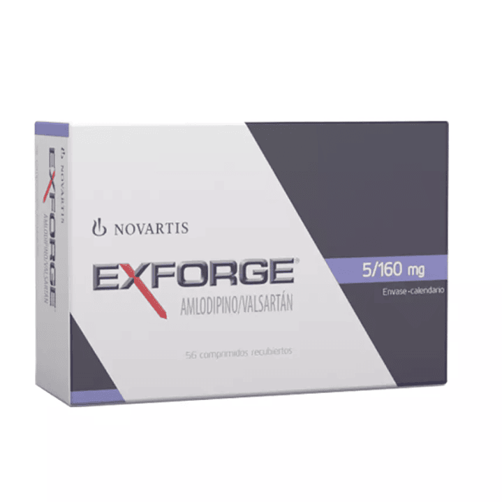 Exforge 5/160 mg Amlodipino / Valsartán 56 Comprimidos rcubiertos. 1