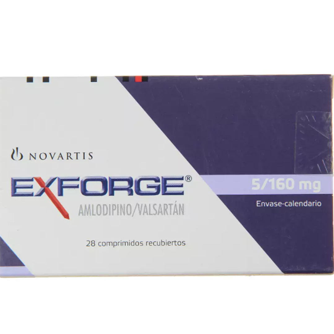 Exforge 5/160 mg Amlodipino / Valsartán 28 Comprimidos recubiertos. 1
