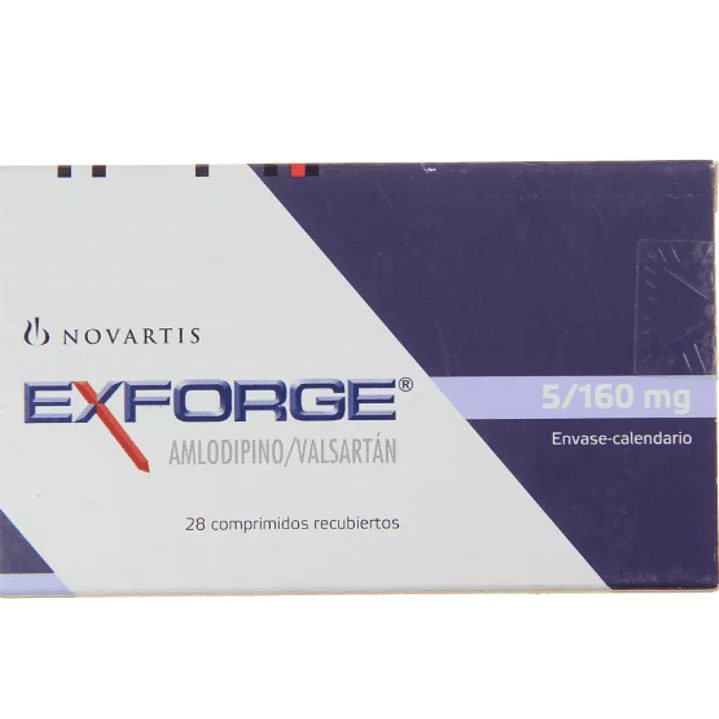 Exforge 5/160 mg Amlodipino / Valsartán 28 Comprimidos recubiertos. 1