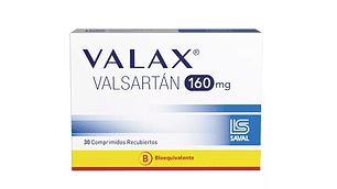 Valax (B) Valsartán 160 mg 30 Comprimidos recubiertos.