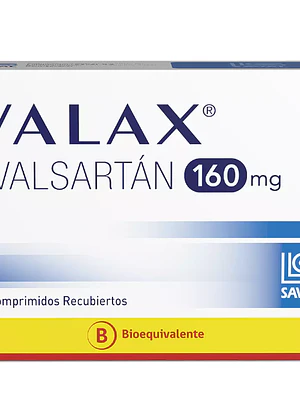 Valax (B) Valsartán 160 mg 30 Comprimidos recubiertos.