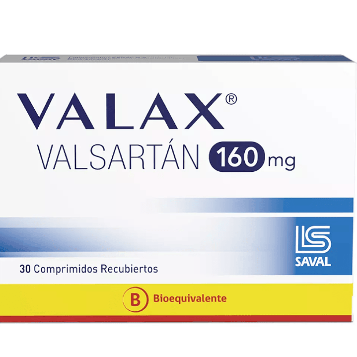 Valax (B) Valsartán 160 mg 30 Comprimidos recubiertos. 1