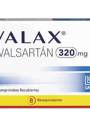 Valax (B) Valsartán 320 mg 30 Comprimidos recubiertos.